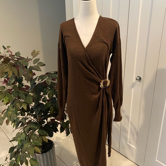 BNWT ASTR Half Wrap Sweater Dress - Picture 3 of 6